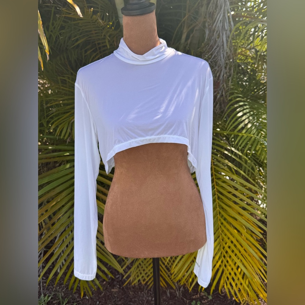Jamie Sadock Sunsense35 SPF Lightweight Long Sleeve Crop Layering Top Large